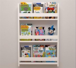 Jaju Baby Beyaz 3 Katlı Montessori Raf / Kitaplık