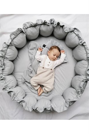 Jaju Baby Gri Açılır - Kapanır Oyun Minderi Jaju-Babynest Bebek Yatağı