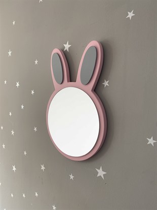 Jaju Baby Pembe Gri Kulak Tavşan Ayna / Aksesuar