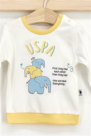 U.S. Polo Assn Lisanslı Sarı 2'Li Bebek Takım